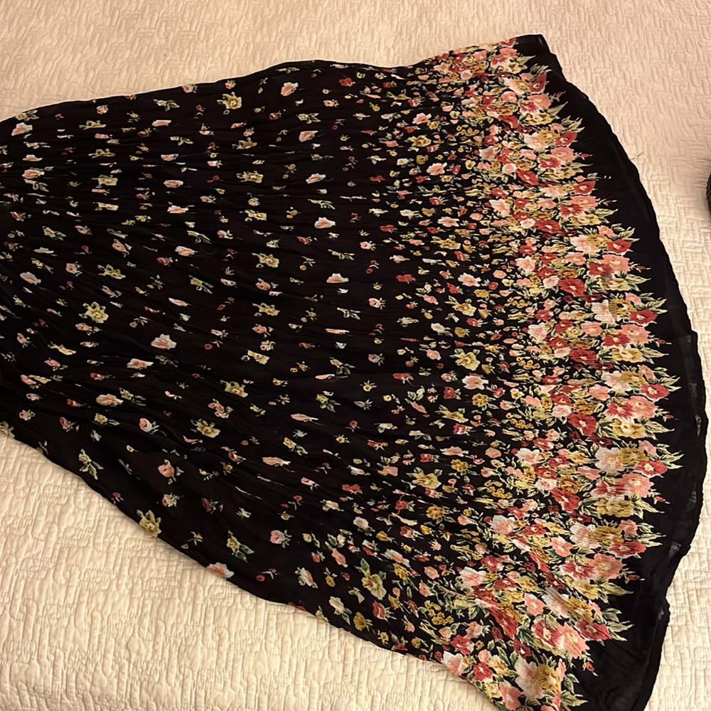 Black Floral Crinkled 100% Rayon 2 Piece Set -American Connection-made in‎ India - Picture 13 of 13